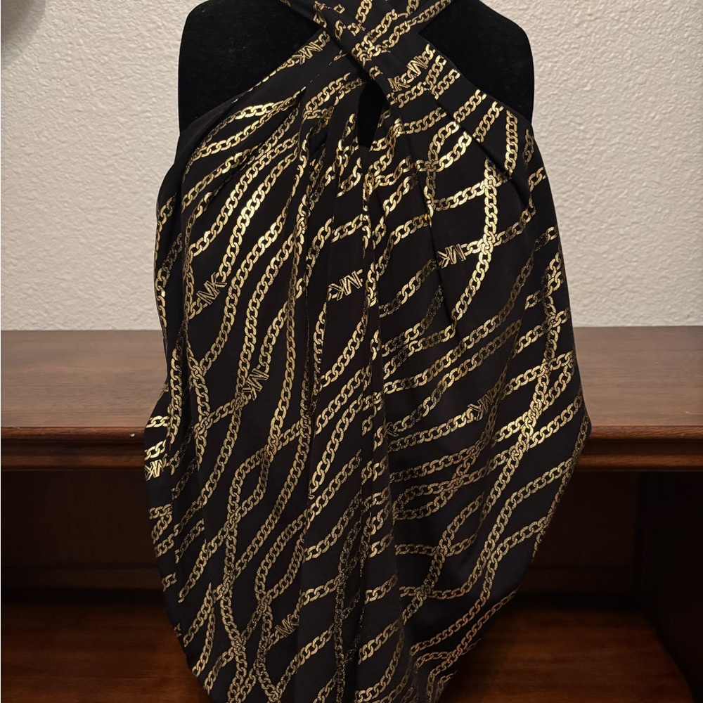 Michael Kors Black and Gold halter blouse